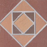 Мозаичная вставка Square/Квадрат (на сетке) Ecoclinker Микс, 15х15, 44,44 шт/м2