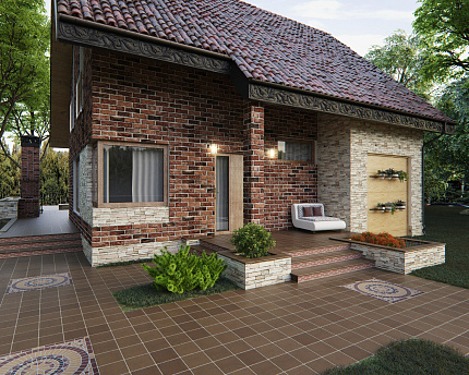 Плитка напольная Ecoclinker Коричневый, 25x25, 0,69 м2/кор, 11шт/кор, 0,0625 шт/м2, 594 шт/пал