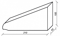 Треугольный кирпич ZG-Clinker K20 графит 210x65x100