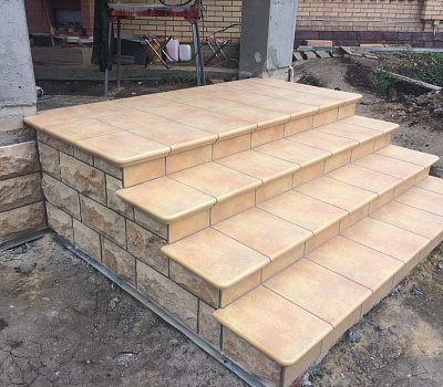 Укладка клинкерной плитки на ступени
